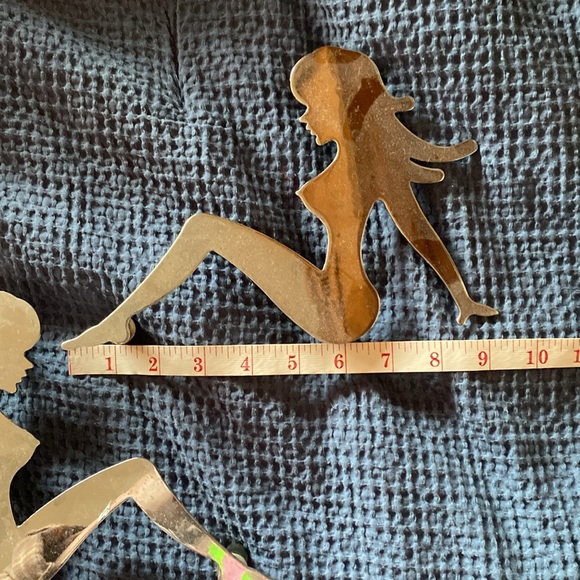 Vintage Chrome Truck Mascot Silhouette of Retro Naked Woman Ornaments 60-70's 🎁 - Picture 6 of 10